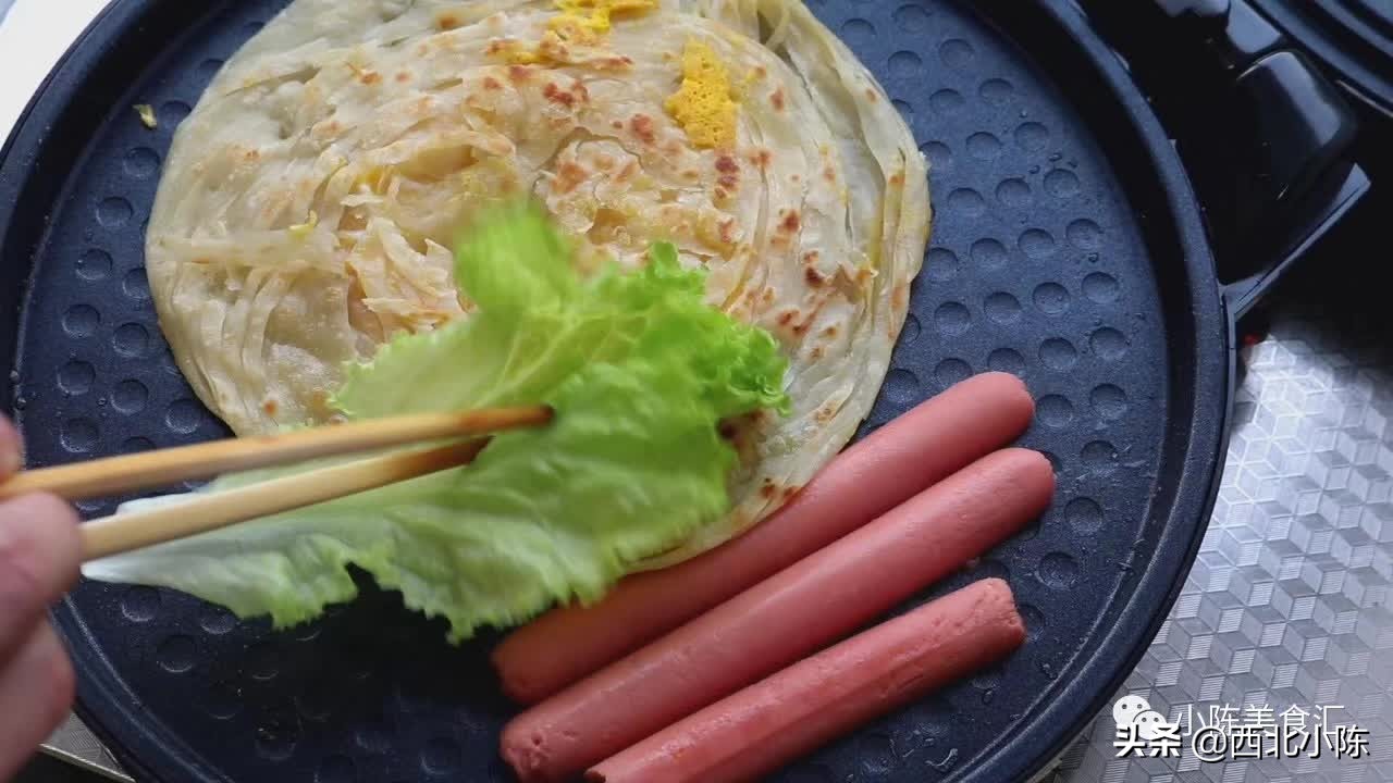 美味营养早餐“手抓饼”终于可以在家做了，按照方法操作特别简单