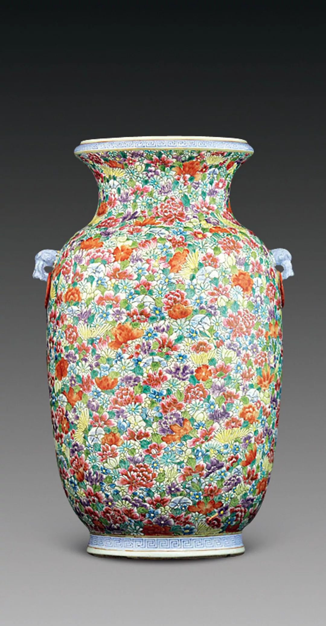 民国粉彩瓷器百花不落地瓶,乾隆粉彩百花不落地瓷器