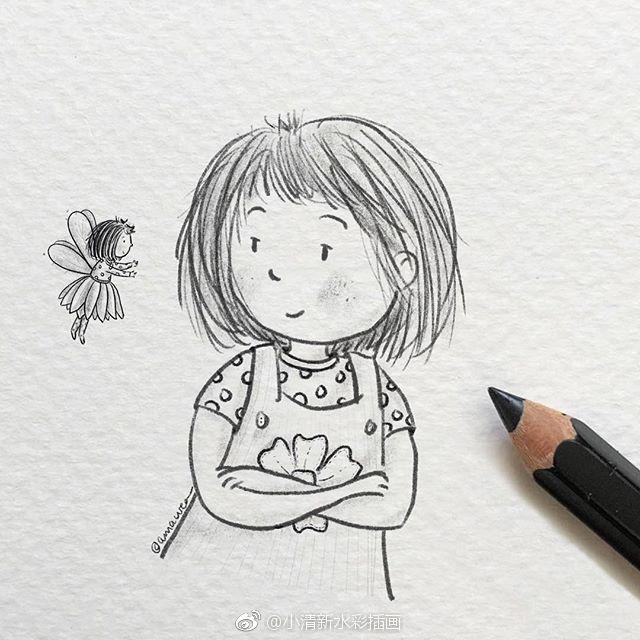 治愈插画手绘简笔画,笔记本插画手绘简笔画