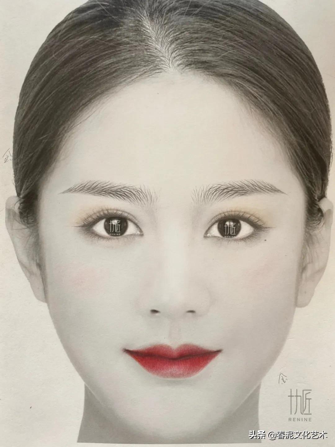 纹眉真人纸上练习画法图片步骤,不同眉形的纹眉