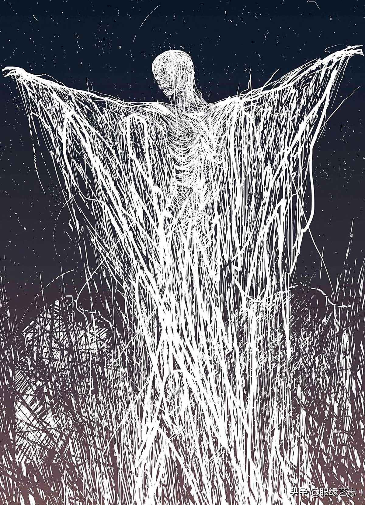 二维宇宙的浓情挣扎：另类的音乐封面插画，穿行暗夜的吟游诗人