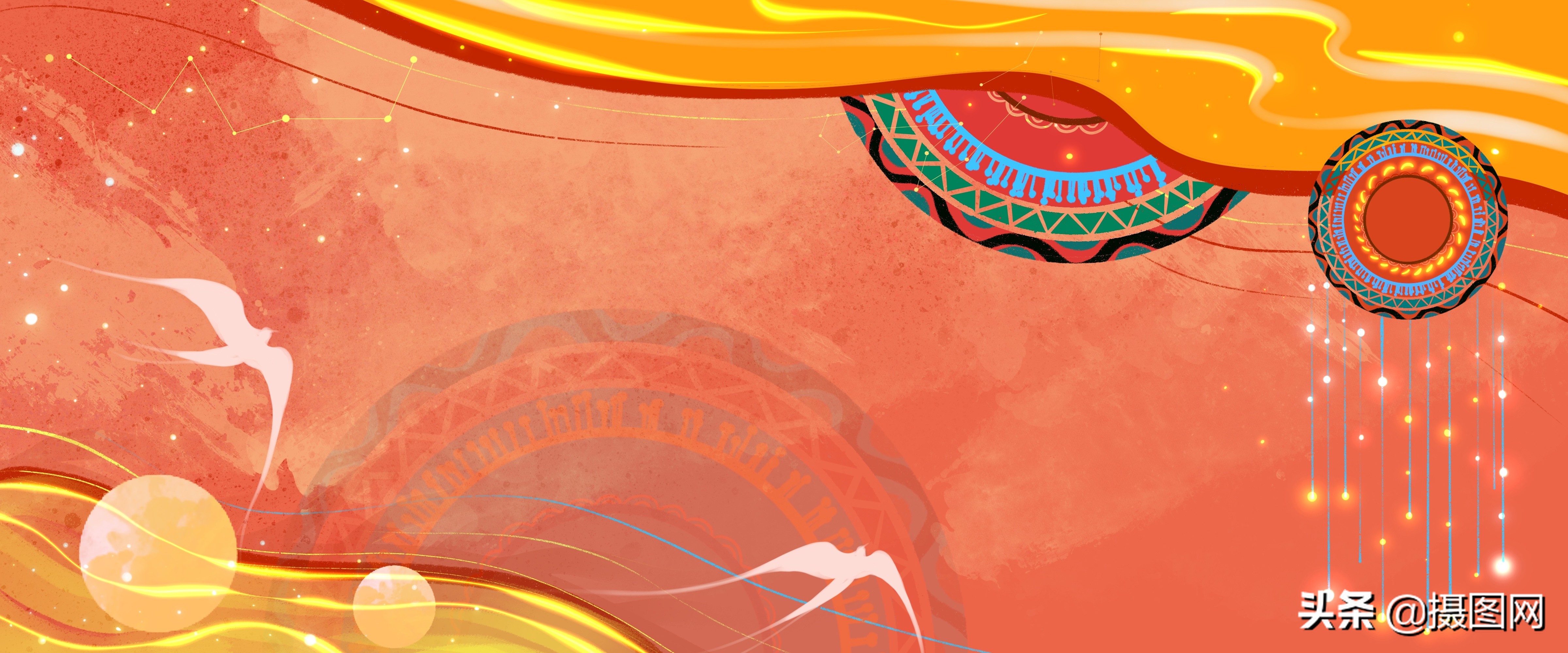 中国风底纹古典素材,国潮插画中国风元素