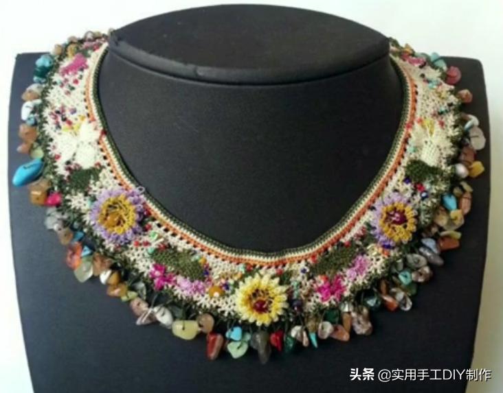 民族风毛衣链高档项链女挂饰品,羊绒衫的手工编织女