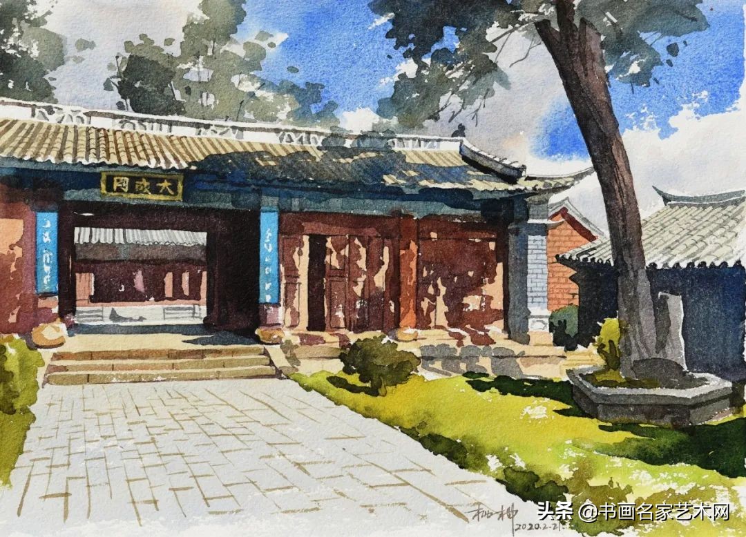 杨柳水彩画教程,关于杨柳的水彩画画作品