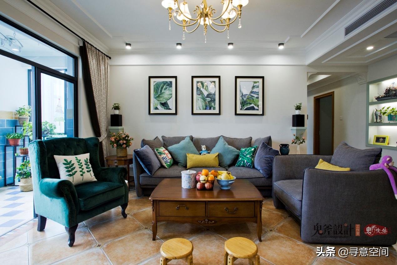 长沙振业城装修效果图150m²简约美式｜薄荷绿这样搭配意想不到