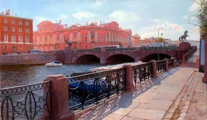 俄罗斯艺术家AydemirSaidov的人体绘画，花间的美丽少女