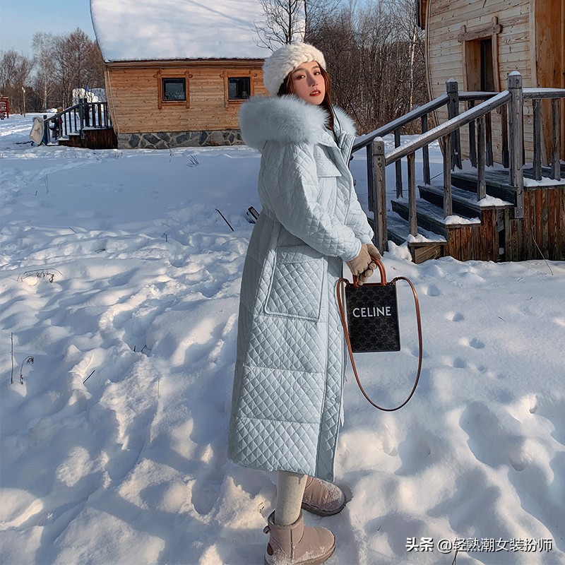 冬季中长款羽绒棉服小个子穿,轻薄羽绒棉服女显瘦不臃肿