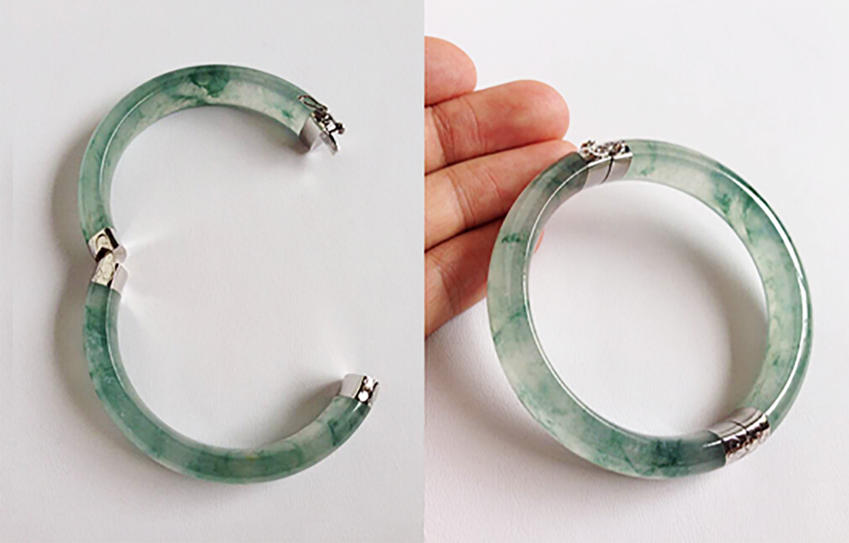 翡翠手镯摔断修复图片,翡翠手镯摔断了修复多少钱