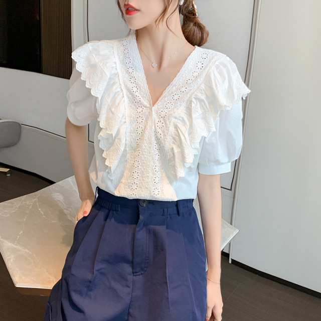 小个子减龄短款上衣白色,显气质的女生夏季上衣推荐