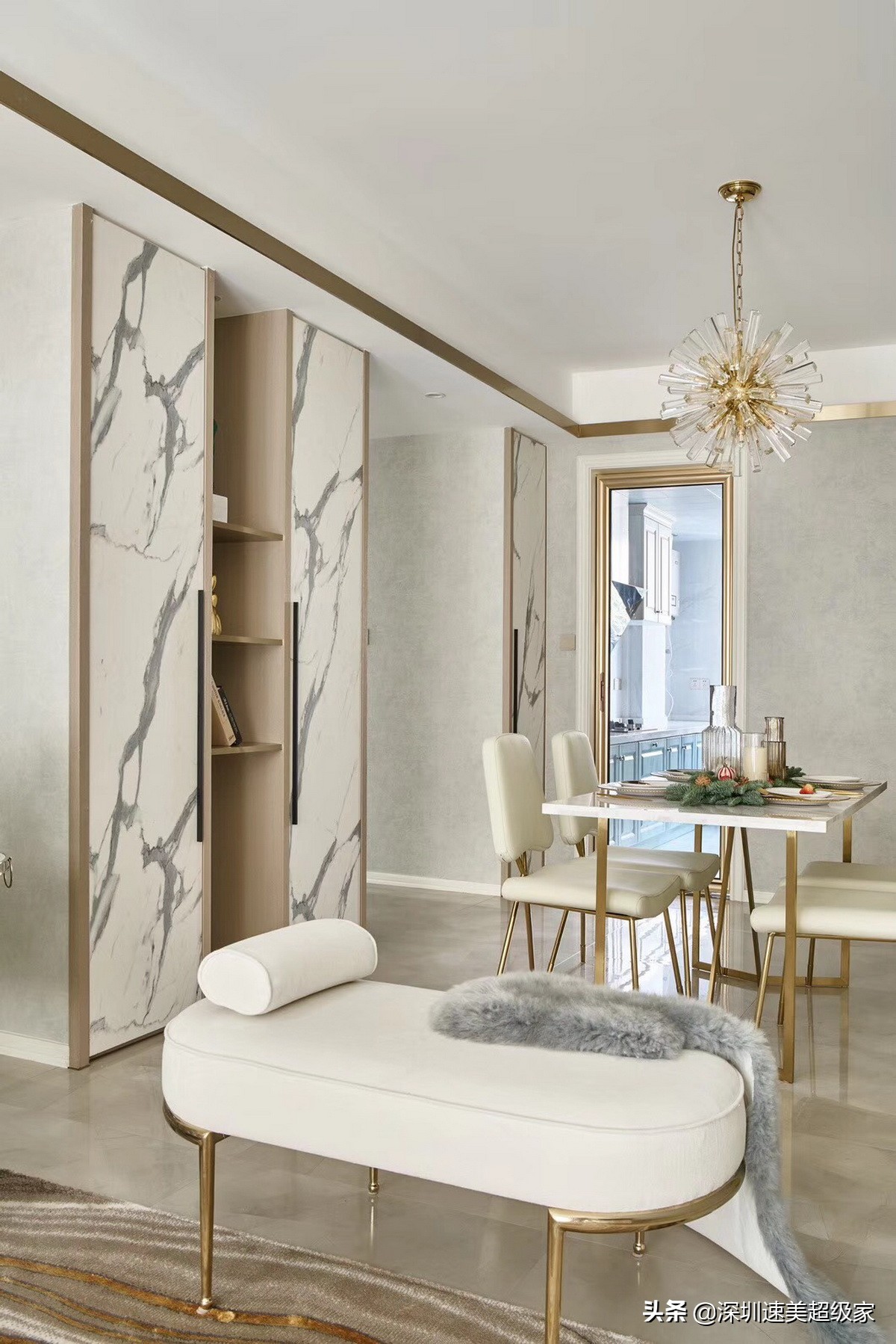 深圳大平层装修现代轻奢高级感,港式装修风格深圳