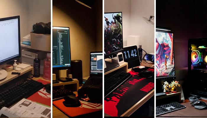 游戏宅理想桌面,电竞头戴式耳机rog棱镜s