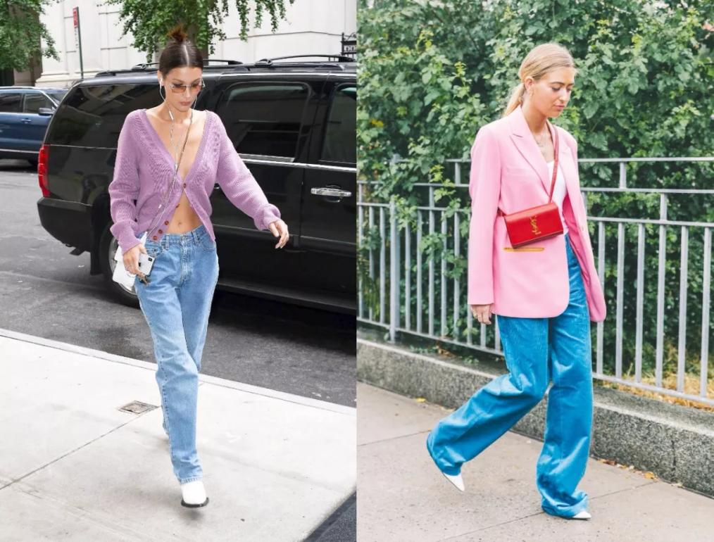 夏季高腰阔腿牛仔裤穿搭女,高腰牛仔裤女阔腿梨形身材