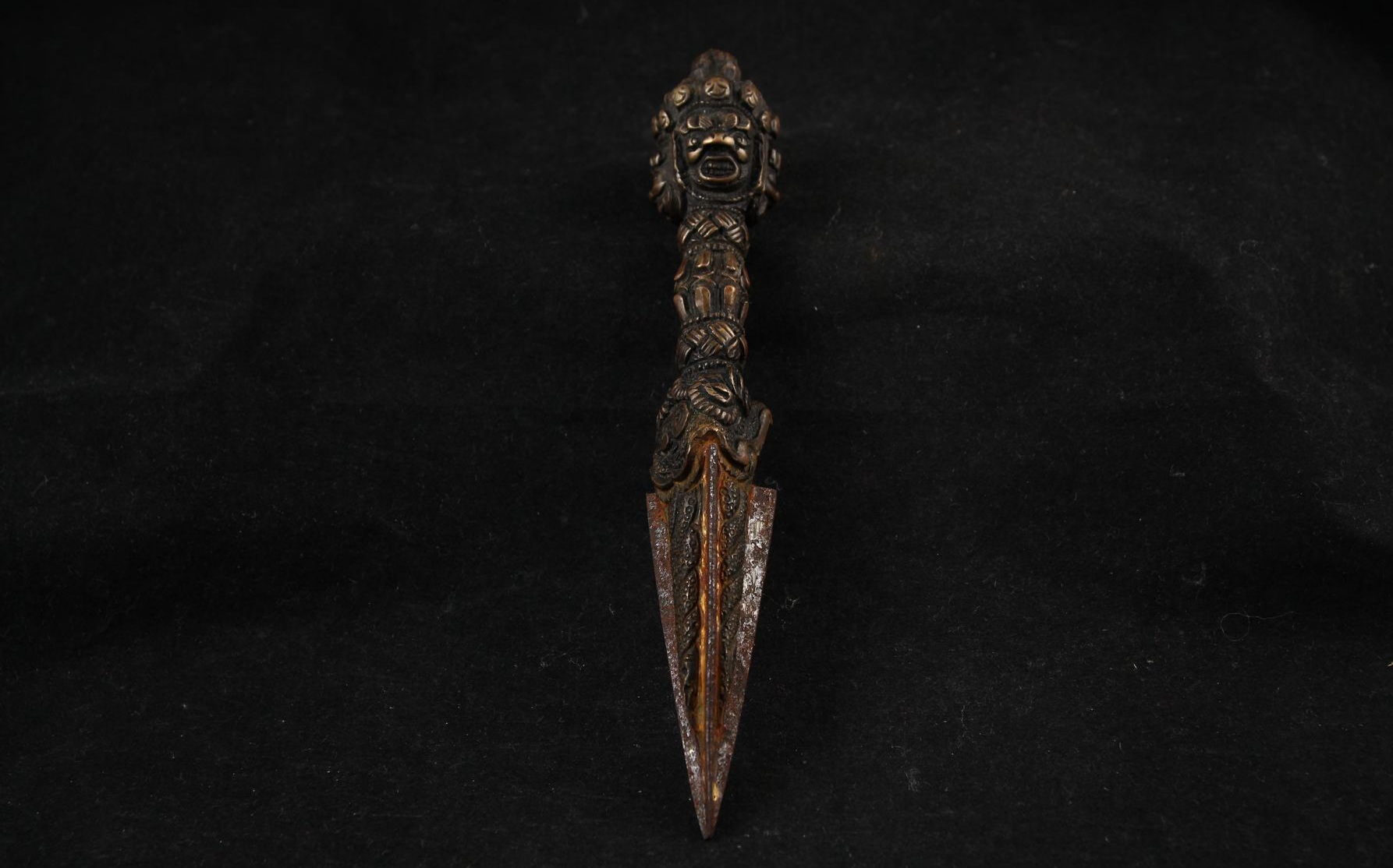 18世纪铜鎏金金刚杵,金刚橛钺刀