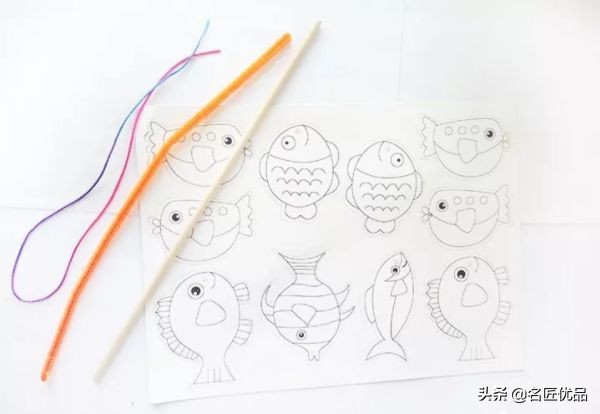 手工做小钓鱼竿玩具,怎么做钓鱼小玩具