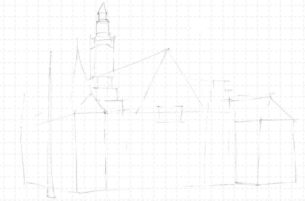 速写建筑入门基础画图片,速写画房子初学者入门教程