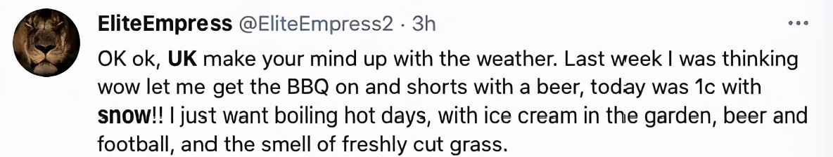 昨天比基尼!今天下雪!英国的天气能有多奇葩?