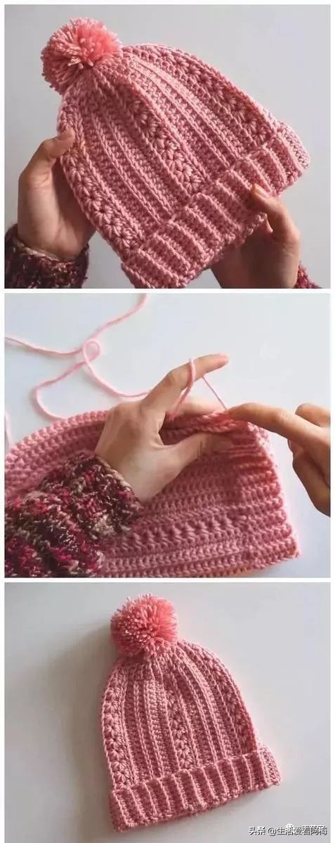 毛线编织有帽沿的冬帽,最新款毛线帽子编织教程日系帽