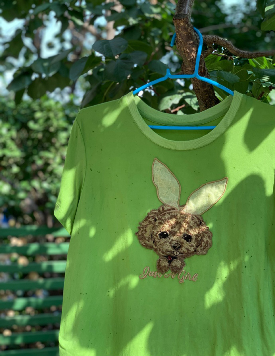 用丝瓜叶子把白T染成最近流行的牛油果绿