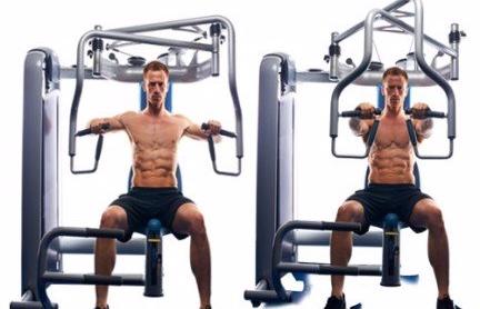 坐姿推肩固定器械练胸,健身房胸部锻炼器材坐姿推胸新手