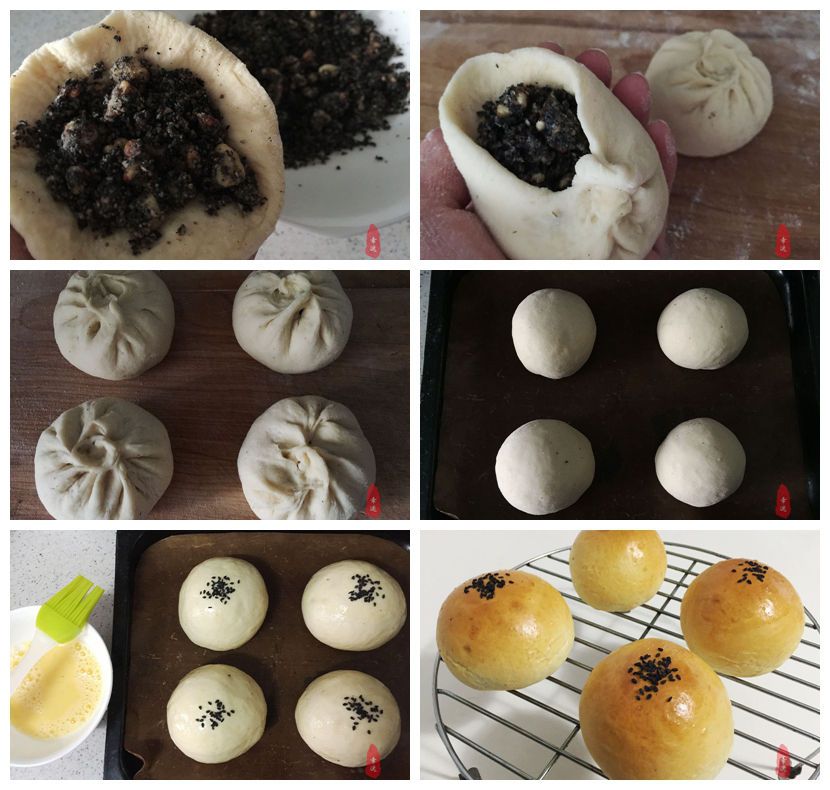 东北野生山核桃馅糖三角,红糖花生芝麻核桃做糖饼