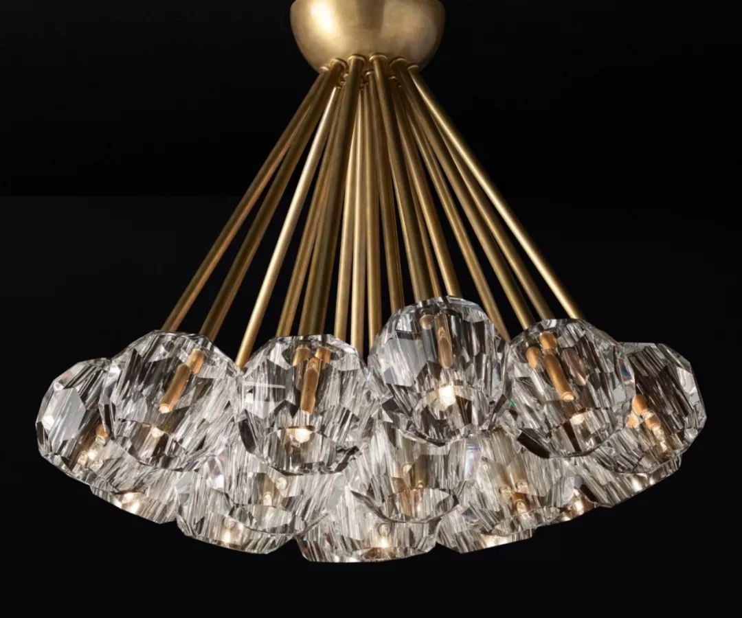 手工铜制水晶灯饰,水晶石手工灯