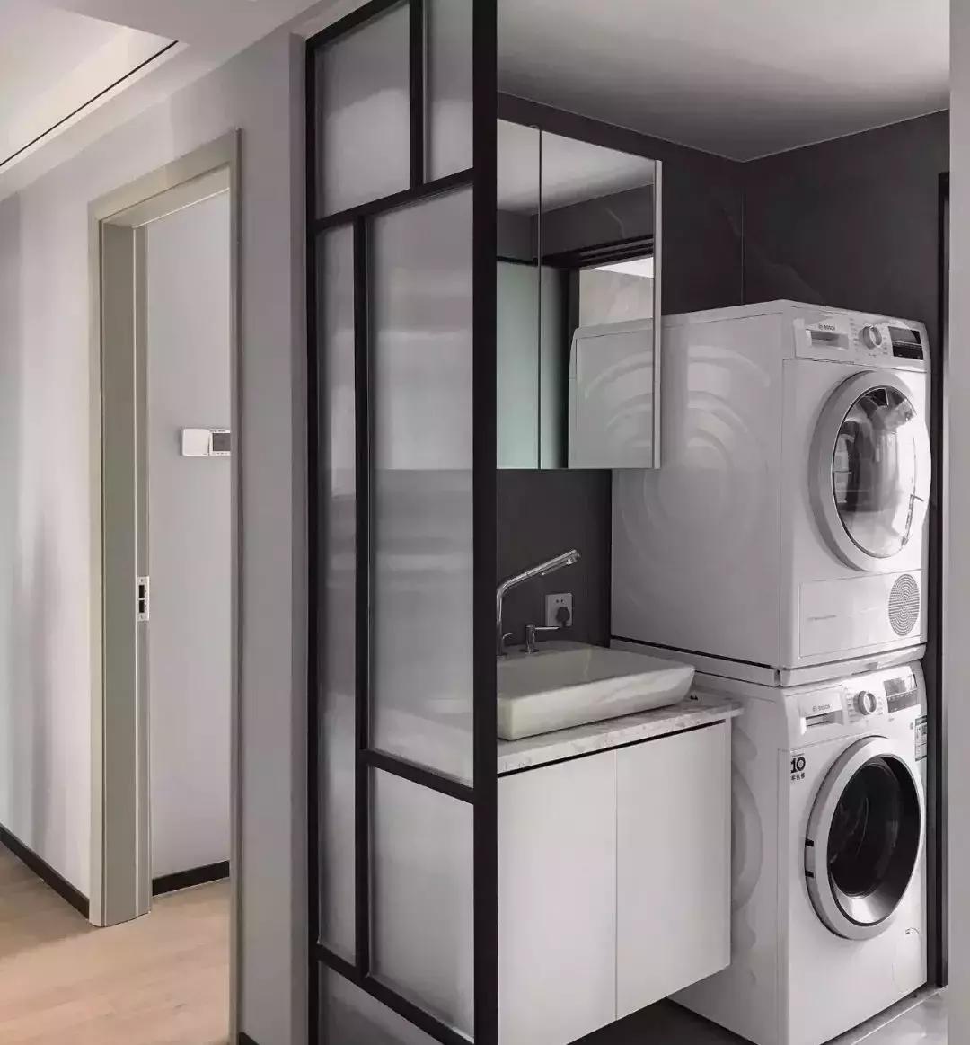 阳台放洗衣机装修效果图,装修洗衣机放阳台还是卫生间
