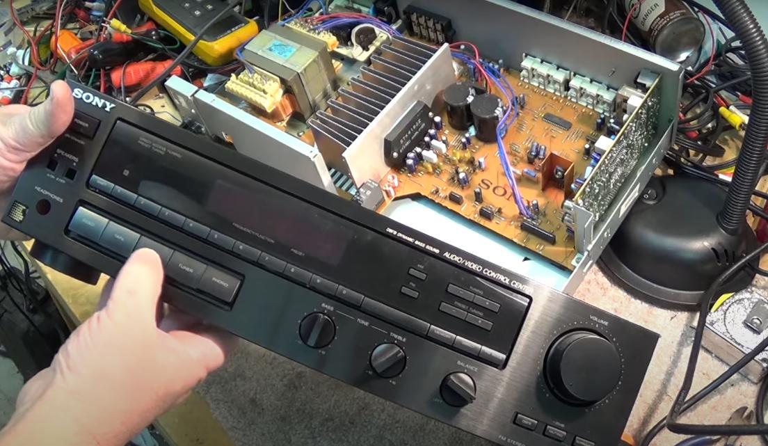 SONYSTRAV570功放机，拆解维修，采用STK4192II厚膜功率放大