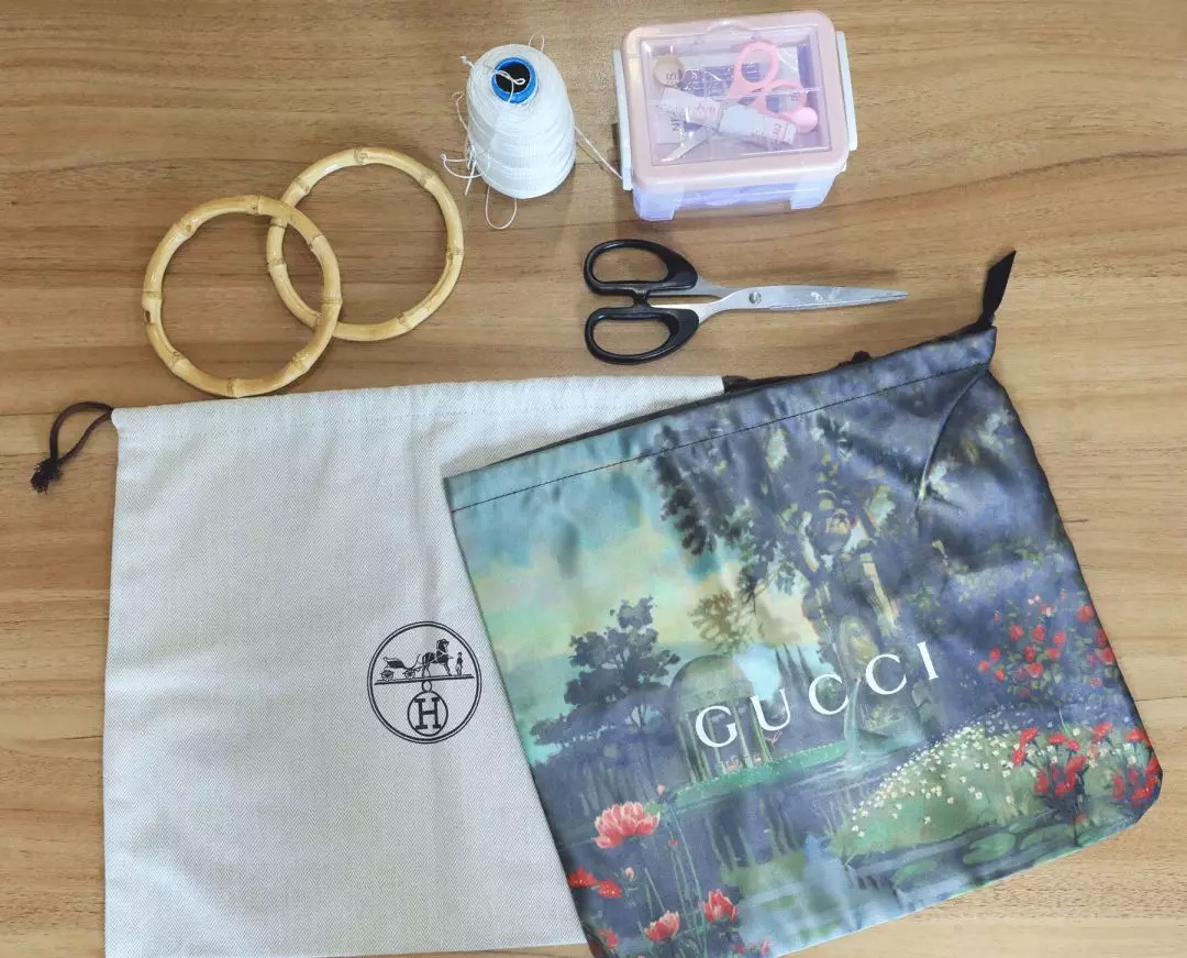 大牌包包手提袋改造教程,用买完东西的袋子改造时髦包包