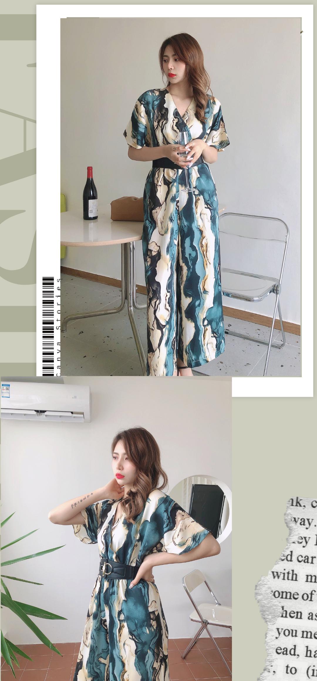 丹比奴dambolo品牌高领印花连衣裙,丹比奴早春穿搭