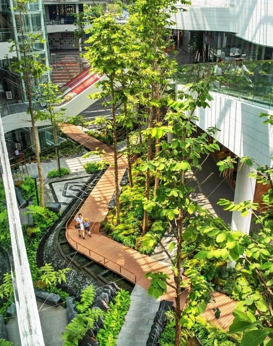 商业步行街景观设计效果图,现代商业街景观效果