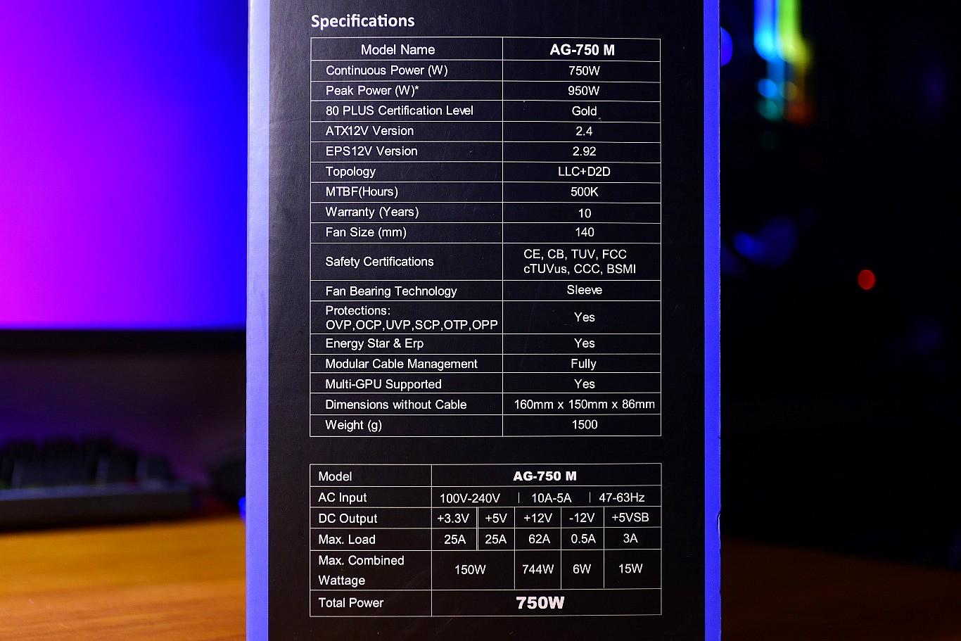美商艾湃电竞an-750m金牌电源,艾湃电竞an-750m评测体验