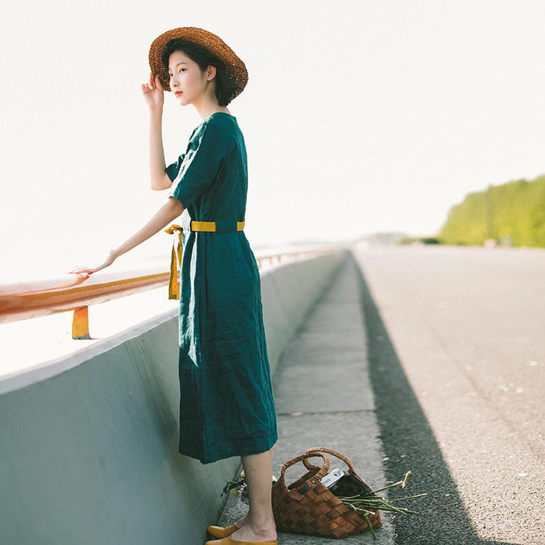 棉麻连衣裙来袭,舒爽透气,让你清凉一夏