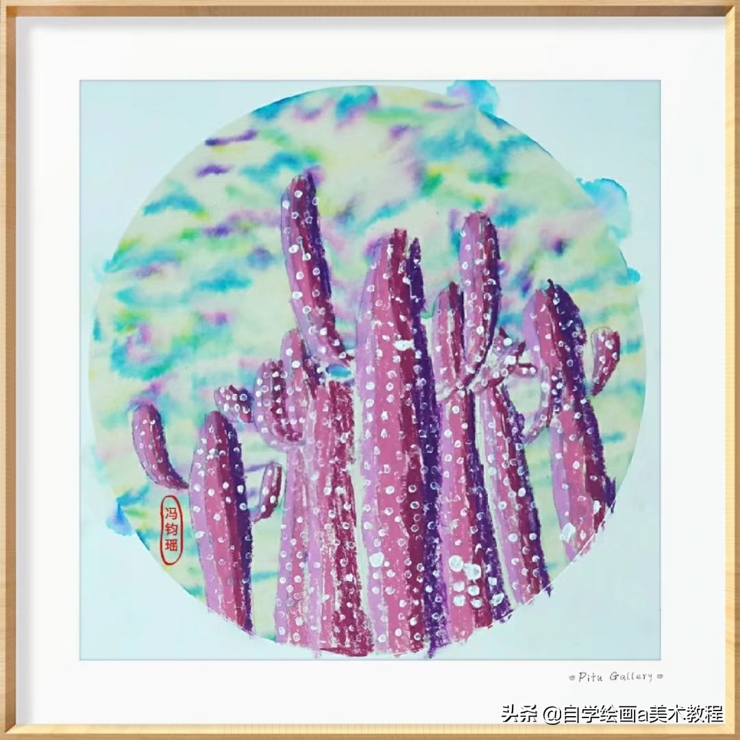 中班幼儿绘画仙人掌怎么画的,仙人掌又简单又漂亮幼儿园画