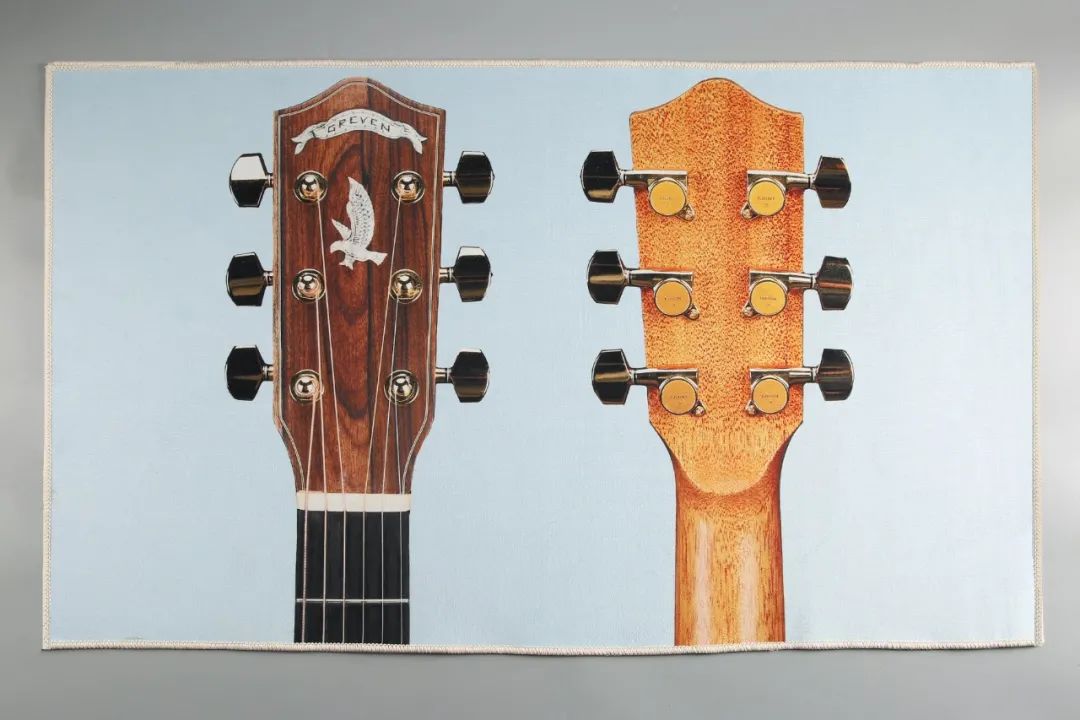 吉他圆形地毯,吉他款地毯