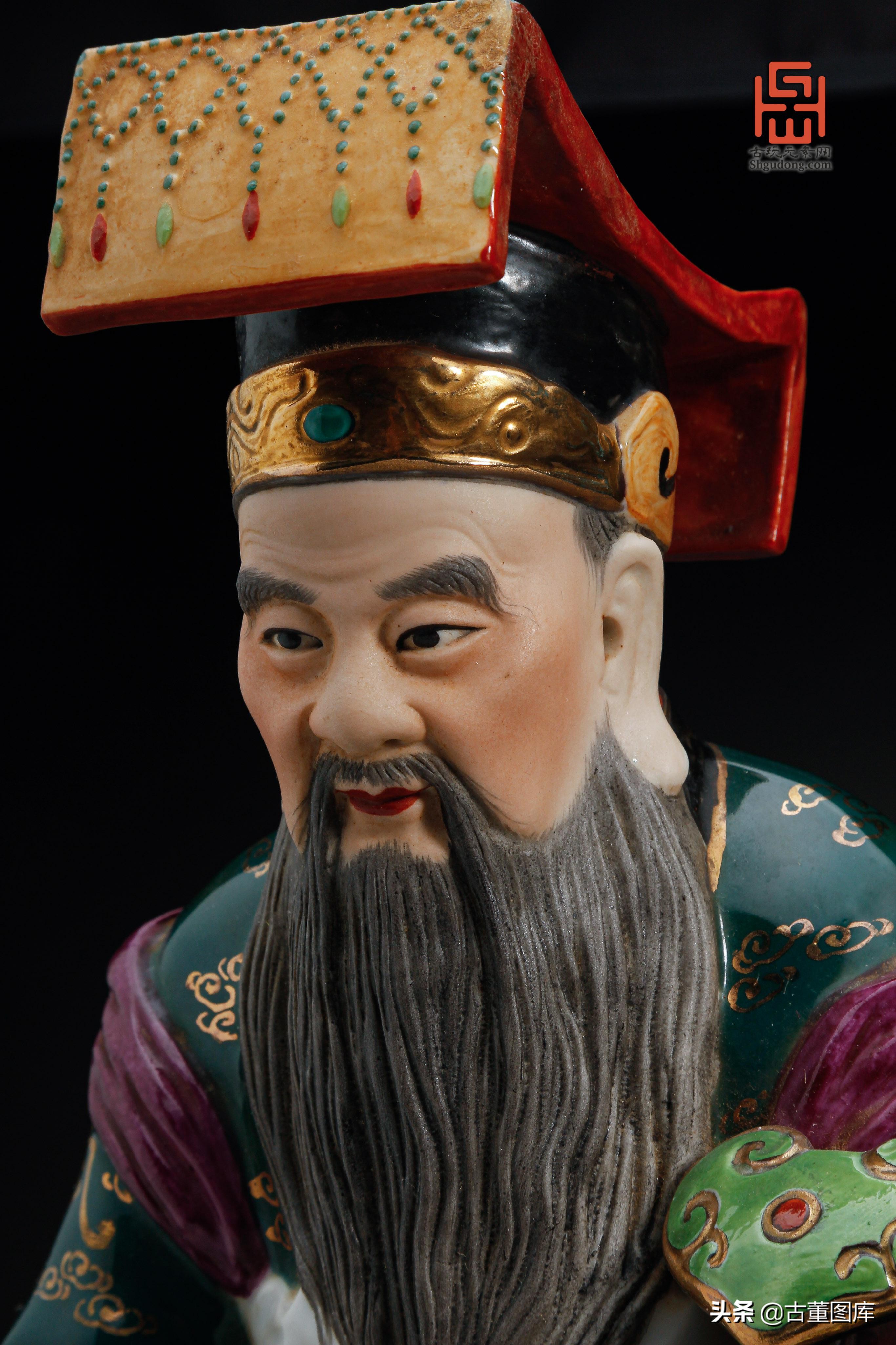 藏金画财神高清图片,文财神坐像图片瓷器
