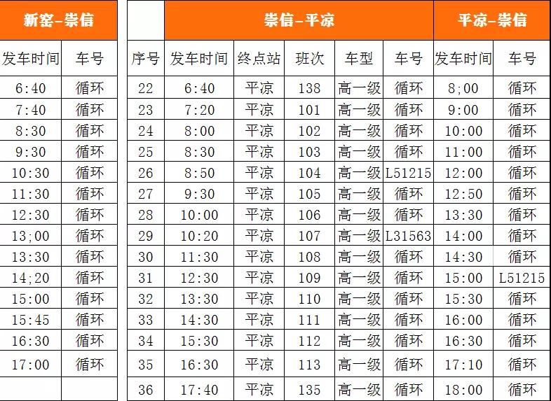 兰州至平凉客运时刻表,庄浪平凉客运时刻表