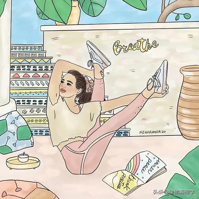 瑜伽小人唯美漫画,瑜伽倒立漫画图片