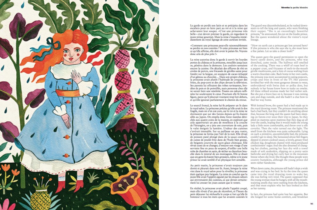 在诱人的民间插画中,艾奇将“不安”与花卉融为一体