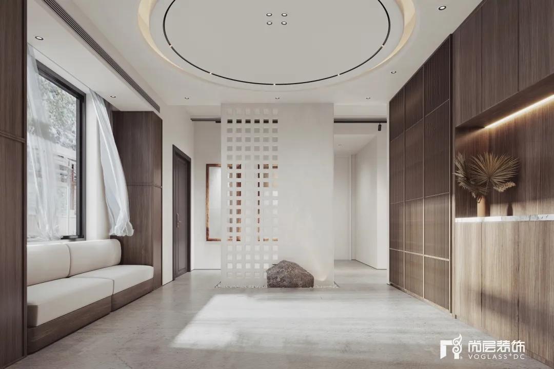 800平侘寂风装修设计案例,800平米禅意别墅
