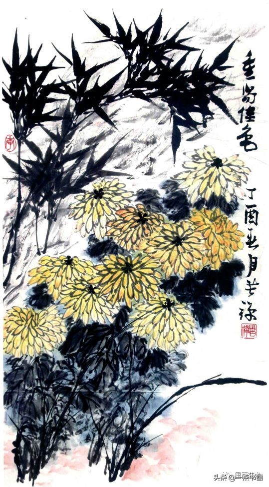 李苦禅画梅作品,李苦禅的菊花国画作品图片