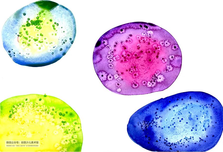 五彩石儿童画,好看的石头儿童画