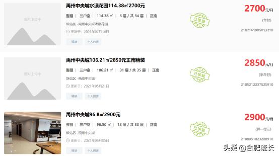 合肥房价每个区是多少,合肥出租房价格是多少钱一个月