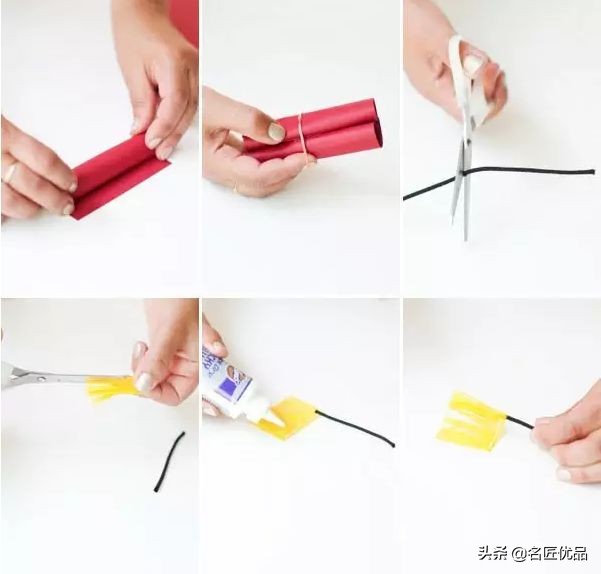 元旦手工彩纸鞭炮,元旦节手工鞭炮