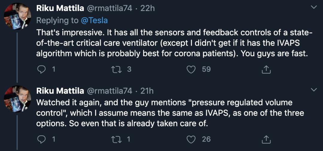 特斯拉将会展示自己研发的呼吸机,特斯拉呼吸机生产难度