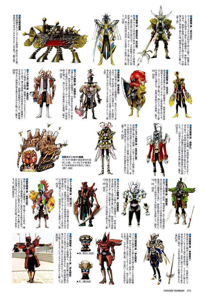 宇宙船Uchusen2008-2017假面骑士怪人设定（全）