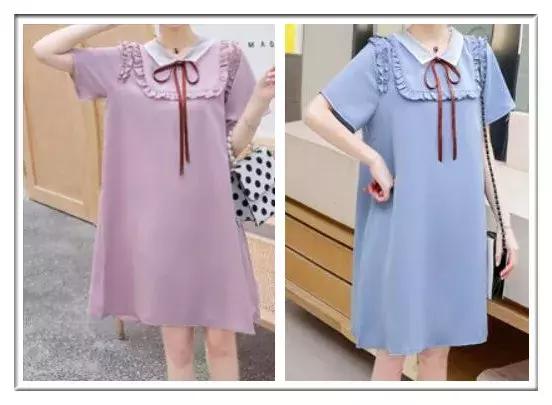 孕妇黑色连衣裙气质高级感,潮妈孕妇假两件夏天连衣裙