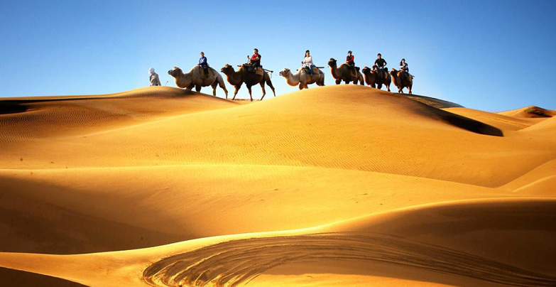 大漠驼铃玉龙沙湖风景,大漠戈壁驼铃