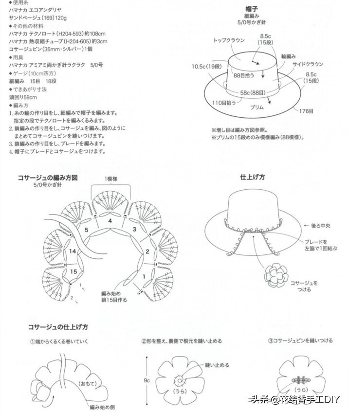 拉菲草帽纯手工编织遮阳帽子桶帽,diy有创意草帽简单又好看