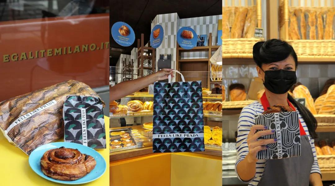 prada购物图,prada专柜购物袋