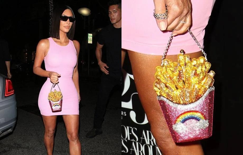 金色链条奢侈品包包,酒桶型镂空奢侈品包包